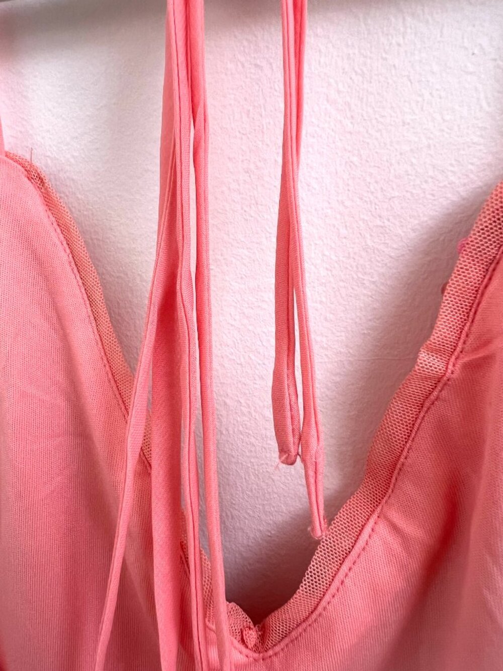 Lulus Neon Coral Pink Iridescent Sequin Floral Halter Backless Mini Dress M NWT - Picture 12 of 12